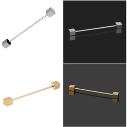 2pieces Classic Men Collar Barbell Tie Pin Bar Clip Shirts Clasps Square End