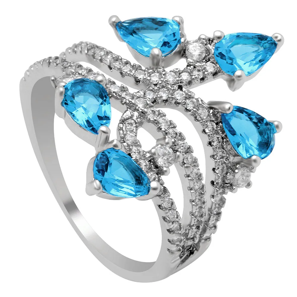 

Hainon Flower Czech Zircon Ring for Women Wedding Party Gift 2019 Vinatge Hot Sale Luxury Love Engagement Jewelry Rings