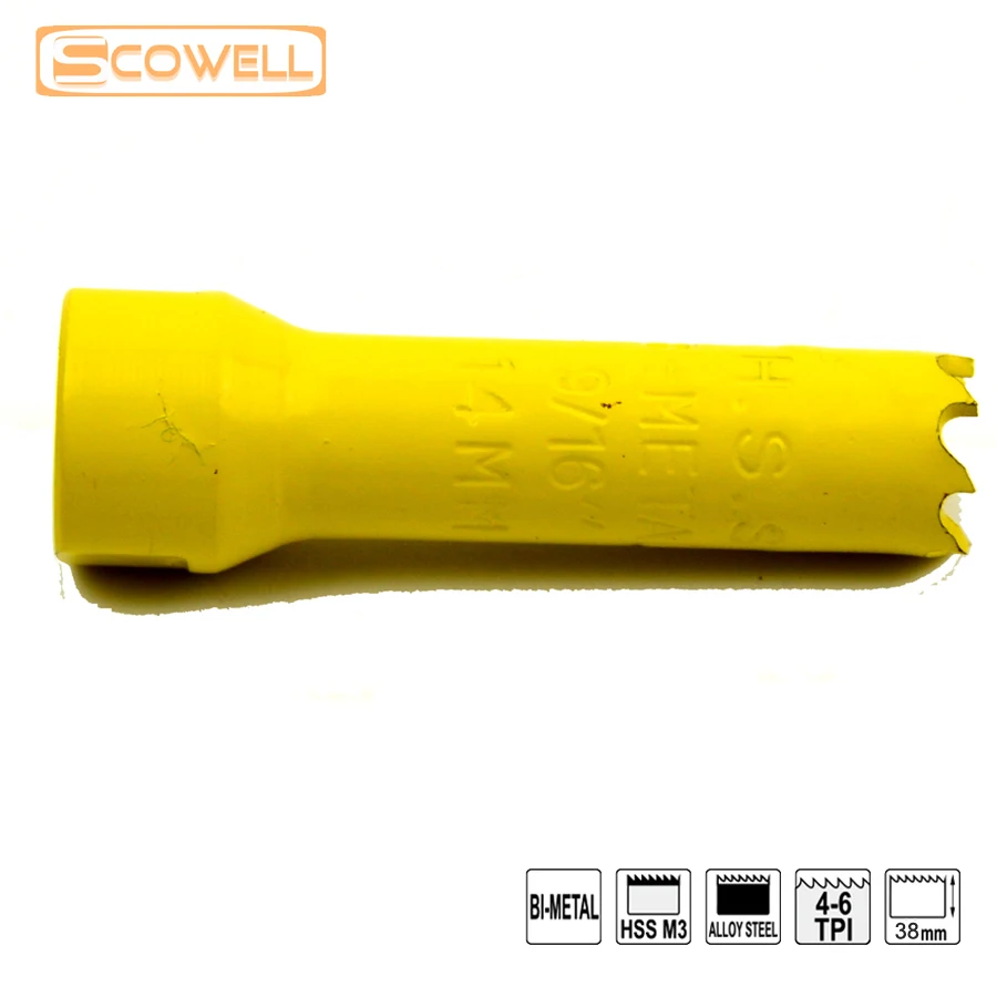 SCOWELL14mm-29mm HSS Bimetal M3 Hole Saw 6PCS Drill Bit Cutter DIY Carpentry Tools Cutting Metal Plastic Replaced Crown Saw