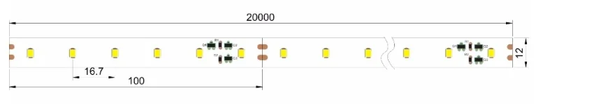 20m a roll/ a lot,  led constant current strips, 20m with 1200pcs 2835 smd led, 60led/m