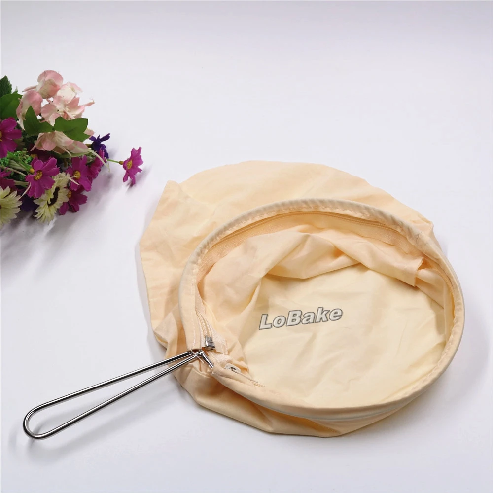 Big size Soybean Milk tea sifter cloth bag strainer colander stainless steel frame with hanger Hong Kong hot tea making tools