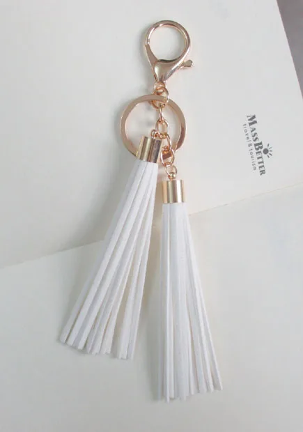 Tassel Key Chain women Tassel KeyChain bag accessory - New fashion 2 suede Tassels Car Key ring fringe jewelry #17020