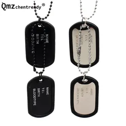 Mens Top Quality Hip Hop Dog Tag pendants Necklace U.S. Soldiers Double Dog Tag Chain Punk Jewelry Wholesale Price