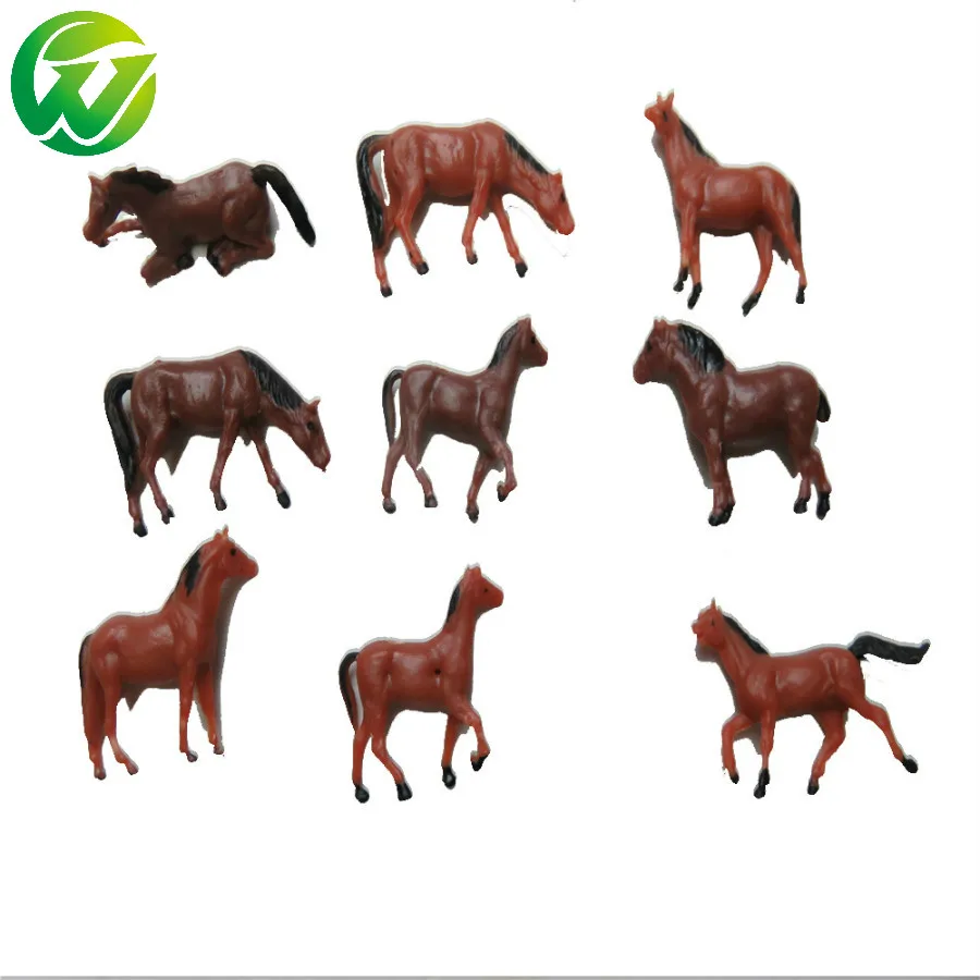 50pcs/lot Scale Model Train Building Layout Painted Animal Figures 1/150 1/87 Ho Scale Farm Horse New