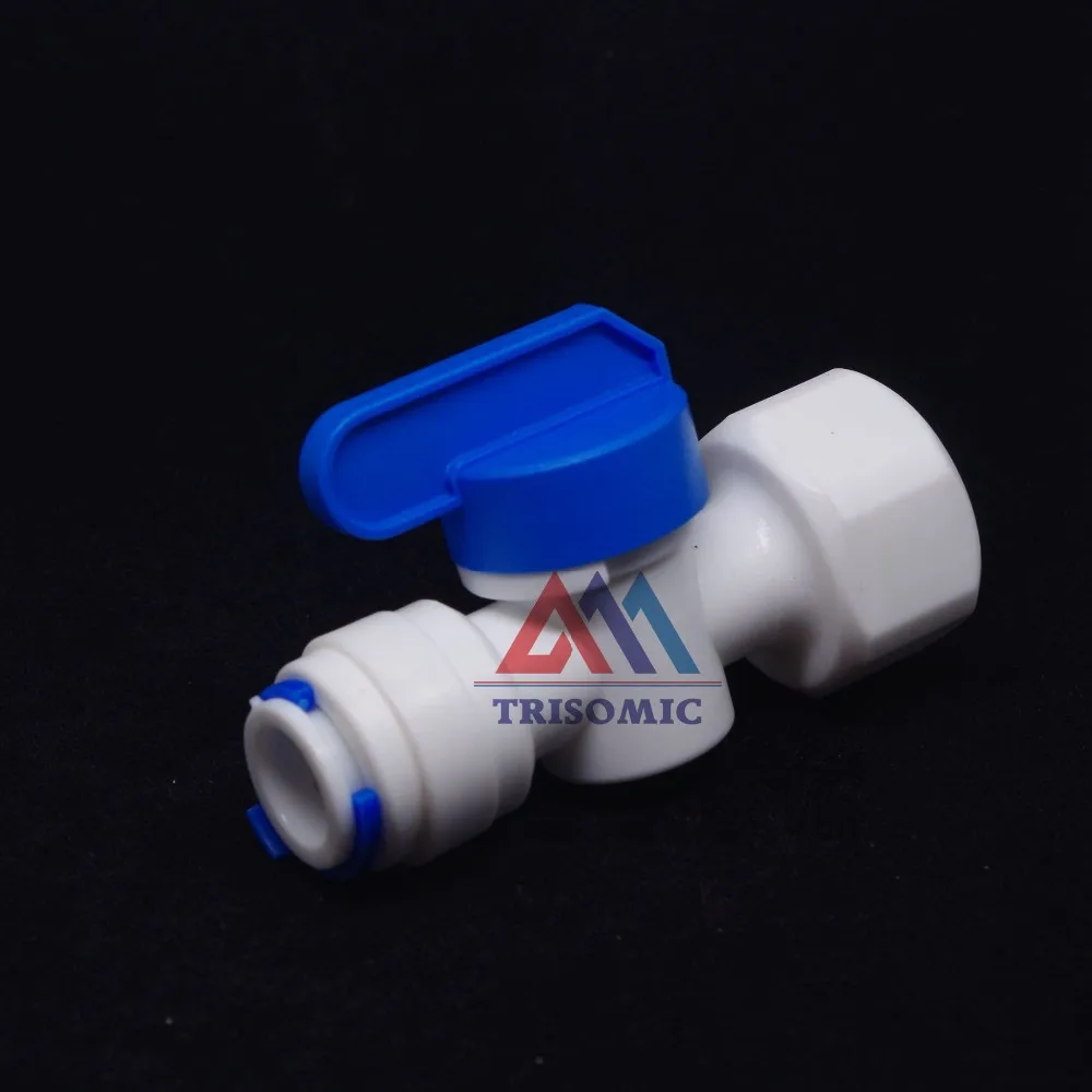 

3/8" Inline Quick Fitting,1/2" female thread Ball Valve Quick Fitting Connection Aquarium RO Water Filter Reverse Osmosis System