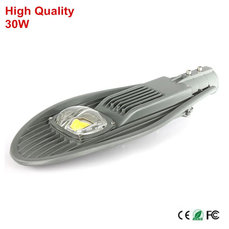 1 PCS Silver LED Street Lights 30W  Road Highway Garden COB Park Street Light AC165-265V IP65 Lamp Outdoor Lighting