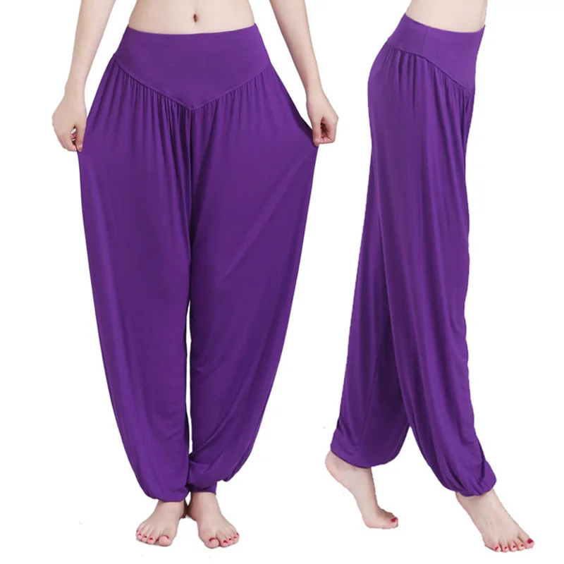 XXL plus size sport pantaloni da yoga per donna Colorful Harem Modal bloomers Dance Yoga TaiChi pantaloni a figura intera pantaloni legging lisci