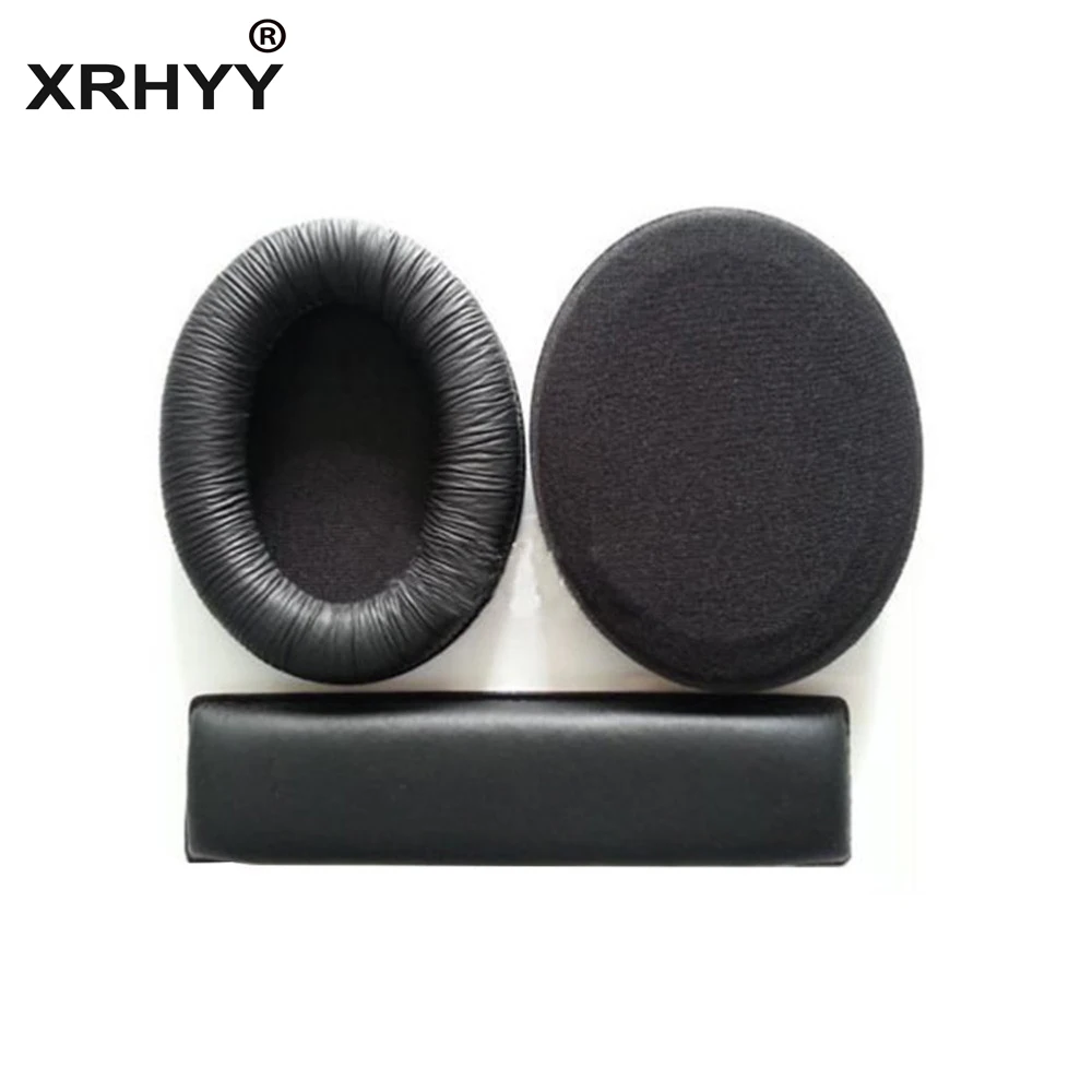 XRHYY Replacement Ear Pads Headband Cushion Set for Sennheiser HD201 HD201S HD180,One Pair,with Head Beam (Black)