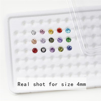1PC Per Colours Total 15pcs 4mm ~ 10mm Round Shape Loose Cubic Zirconia Stone CZ