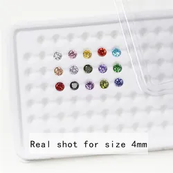 1PC Per Colours Total 15pcs 4mm ~ 10mm Round Shape Loose Cubic Zirconia Stone CZ