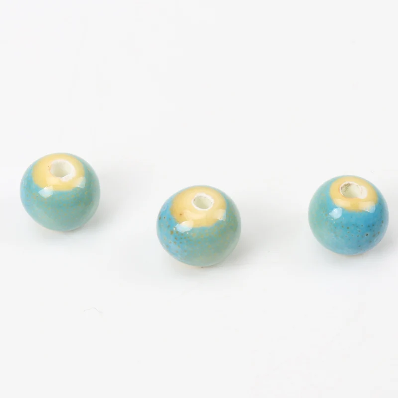 Green Porcelain Material Ceramic Round Beads Spacer Beads For Decoration Jewelry Handmade Accessories 9mm 20pcs