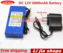 High Quality Super Rechargeable Portable Lithium-ion Battery Pack DC 12V 6800mAh DC12680 With US Plug/EU plug