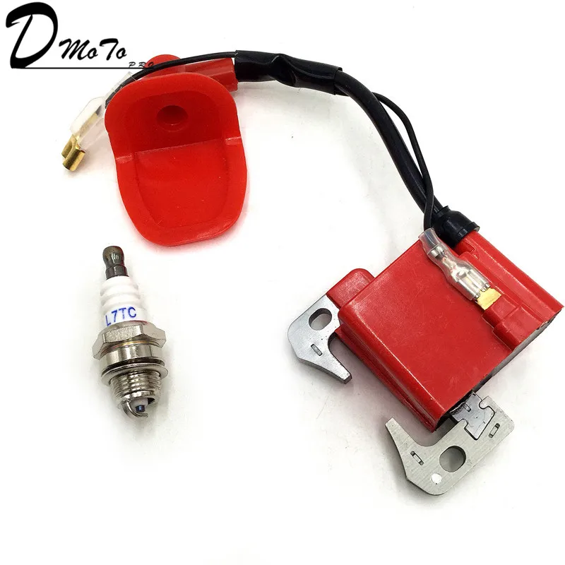 IGNITION COIL for 43cc 47cc 49cc Mini Quad Pocket Dirt Bike ATV 2-Stroke Engine part with L7T spark plug