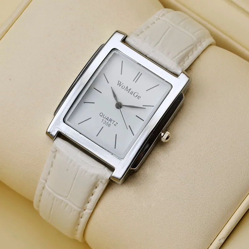 

2020 New Fashion Womens Watch Silver Case White Dial Rectangle Watches Women Womage Quartz Wristwatch horloge dames montre femme