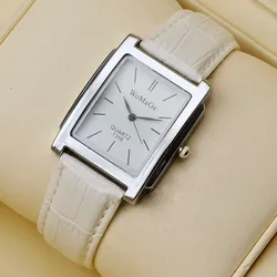 2020 New Fashion Womens Watch Silver Case White Dial Rectangle Watches Women Womage Quartz Wristwatch horloge dames montre femme