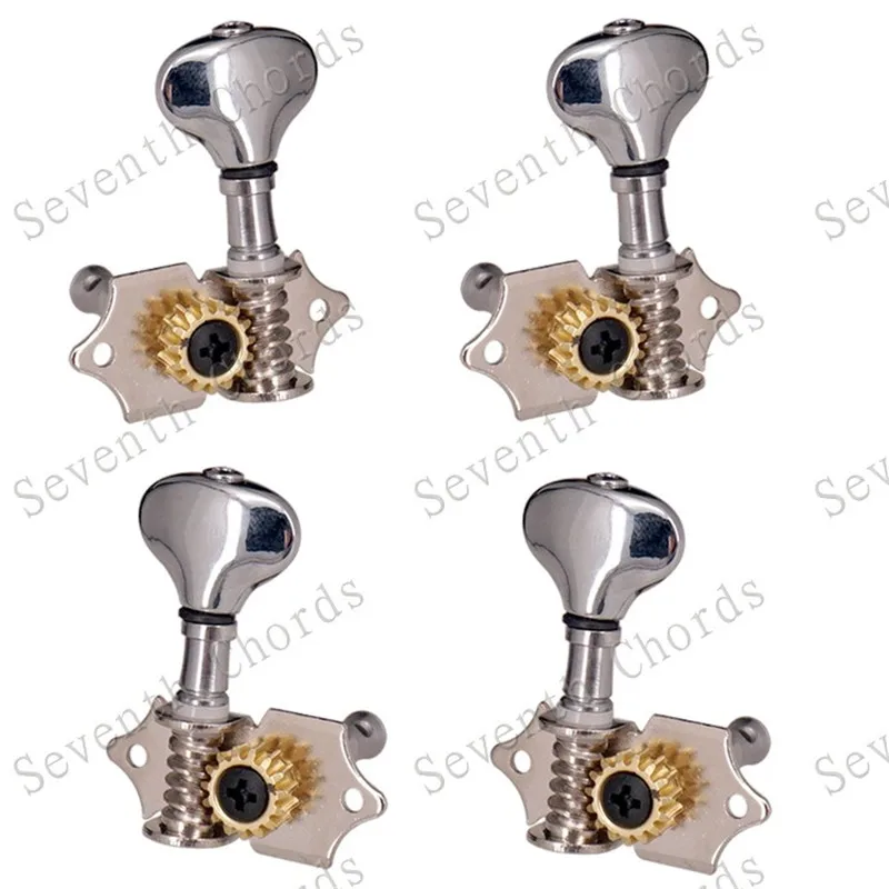 A Set Of 2R2L Fish Tail Button Open Gear Tuning Pegs Keys Tuners Machine Head For Ukulele 4 String Musical Instrument Accessori