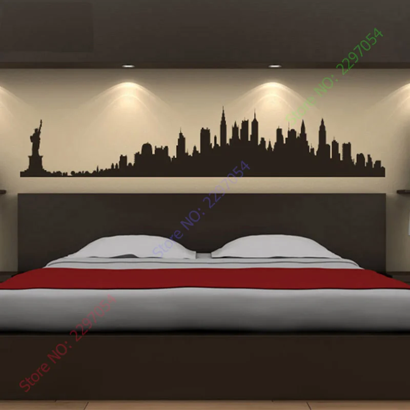 

New York City Skyline Wall Stickers, America, USA Places, Wall Art Decal, Transfers Custom Made Color, 4 Sizes