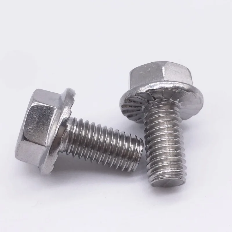 10 Pcs Flange Bolt Hex Head Flanged Screws M5 M6 M8 M10 M12 Stainless Steel