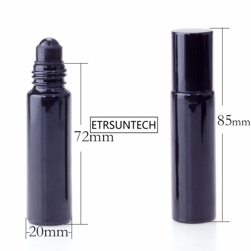 100pcs Black Glass Essential oil Roll On Bottle Vials Black jade Roller Ball For Perfume Aromatherapy F3145