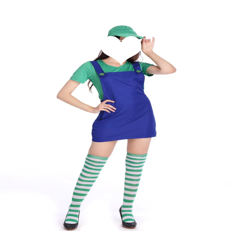 

3 Colors in stock Women Dress Cosplay Costume for adult with hat and stockings game cosplay costume M40258