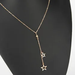 European And American Fashion Popular Simple Five-pointed Star Pendant Necklace New Star Super Fairy Necklace Gift Wholesale