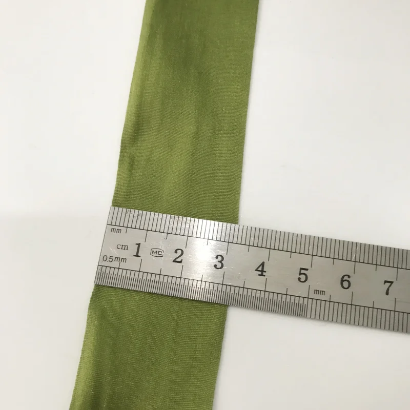 100% pure silk ribbons for embroidery and handcraft project, green color, 32mm, gift packing