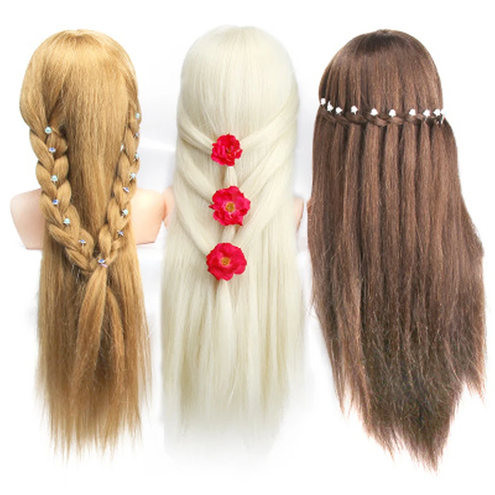 Professional Practice Mannequin Head Hairstyles With Shoulder 60% Animal Hair Hairdresser Barber Model Head Hair Styling Tools