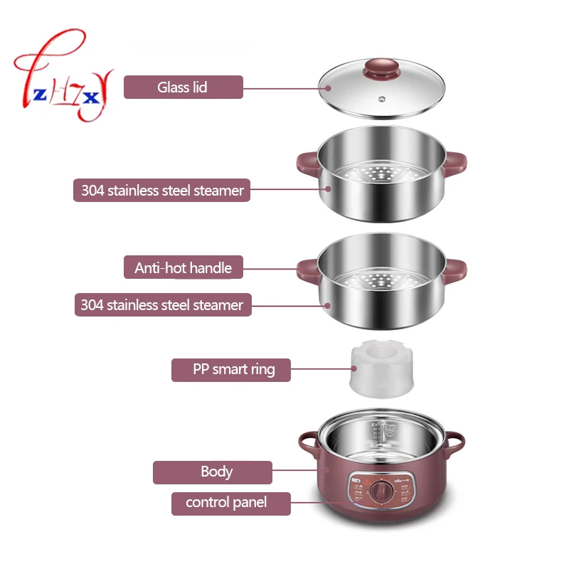 Home use 8L electric steamer Bun Warmer 800W Cooking Appliances Food Warmer Steamed Steamer 220V  1pc