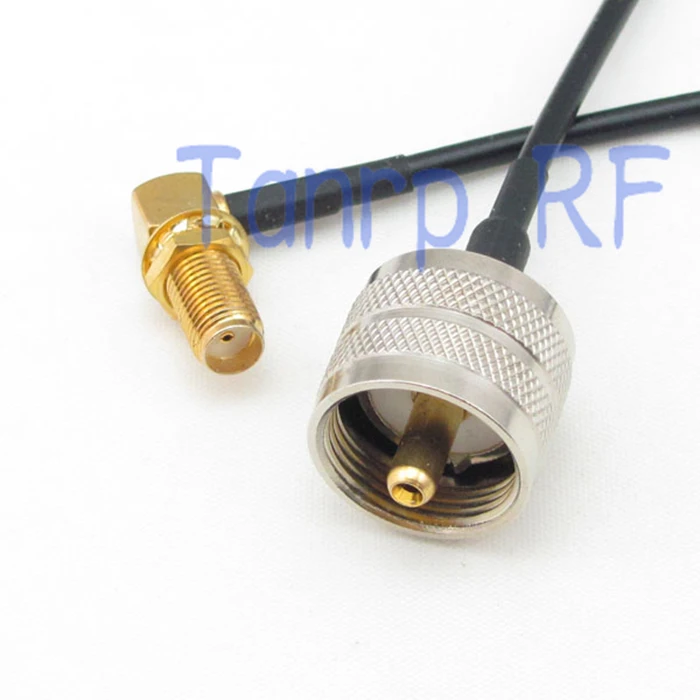 

10pcs 8in UHF male PL259 to SMA female right angle RF connector adapter 20CM Pigtail coaxial jumper cable RG174 extension cord