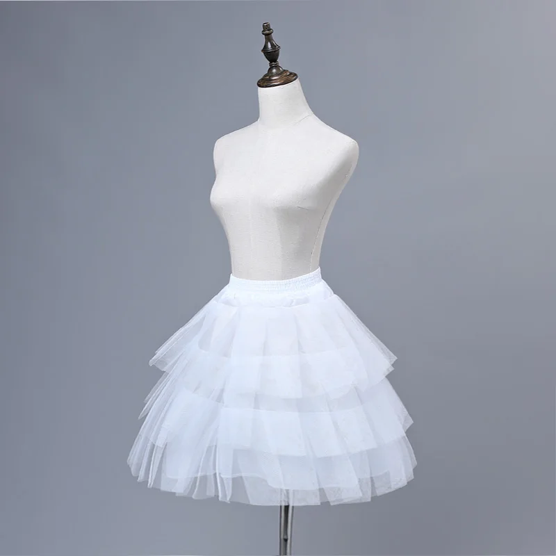 JIERUIZE Flower Girl Dress Petticoats Girl Underskirt Hard Tulle Lolita Cosplay Petticoat Ballet Tutu Skirt Rockabilly Crinoline