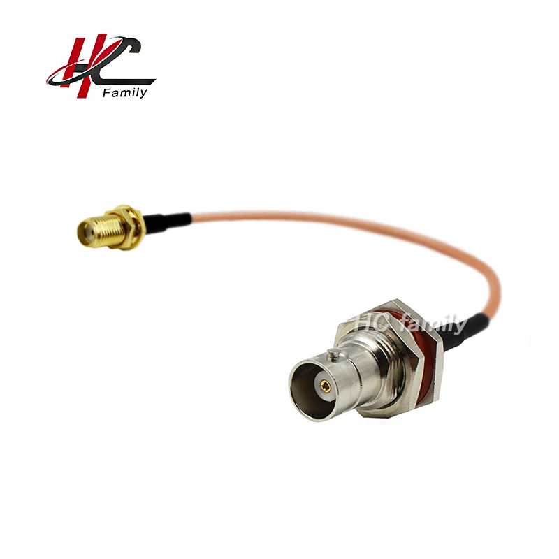 Cabo coaxial sma, conector fêmea para bnc fêmea jack rf cabo 15cm polegadas