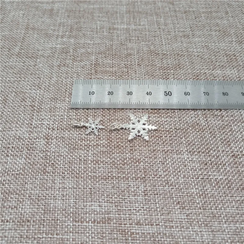 5 Pieces of 925 Sterling Silver Snowflake Charms Snow Flake Winter Pendants for Bracelet Necklace