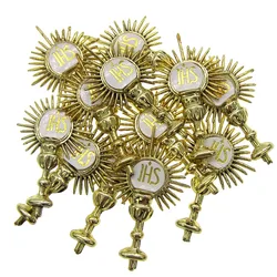 12 pezzi Mini bomboniera per la prima comunione oro santo battesimo battesimo festa decorazione per la tavola 27x44mm