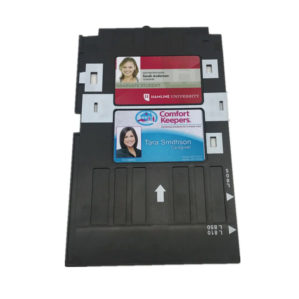 Bandeja de cartão de identidade em pvc para impressoras inkjet epson l800, l801, l805, l810, l850 jato de tinta para impressão em branco tamanho cr80 cartões de pvc cartões de memória