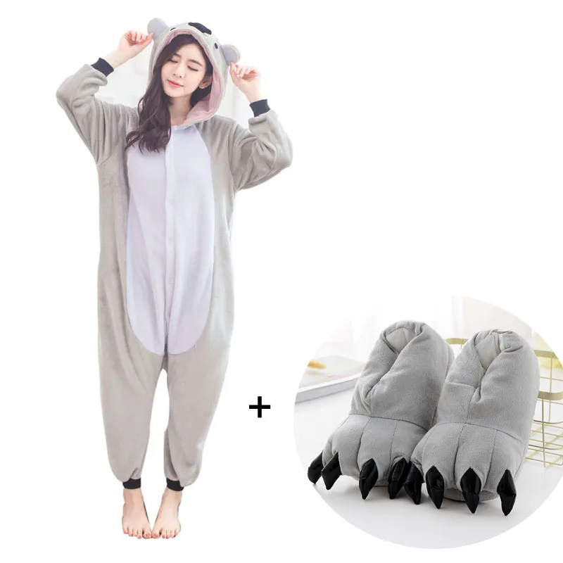 Funny Koala Kigurumi Pajamas Onesies For Adults Animal Cartoon Sleepwear Pyjamas Women Men One-Piece Cosplay Costume Bodysuit