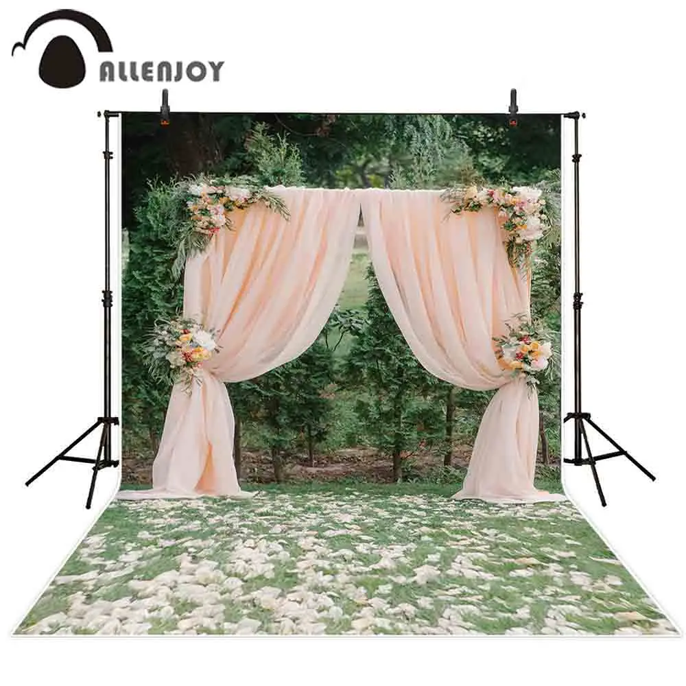 Allenjoy rustic wedding background for photo studio flower frame love backdrop photocall photophone shoot prop printed decor