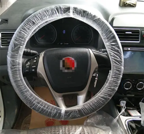 100pcs/lot Clear Elastic Plastic Disposable Steering Wheel Covers for Car Auto Truck