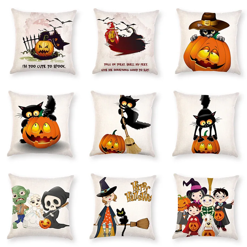 pillow covers for sofa Halloween creative home Sofa Car Pillow Cover Print pumpkin pillowCase Home Decor pillow case PP51