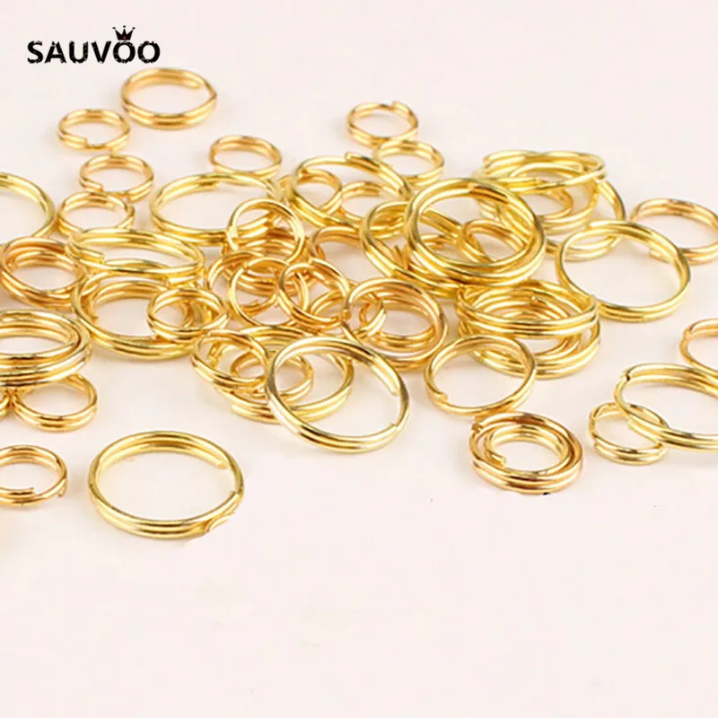 SAUVOO 200 pezzi bronzo antico argento oro rodio colore salto anello diviso doppi anelli diametro 4/6/8/10mm per connettore gioielli fai da te