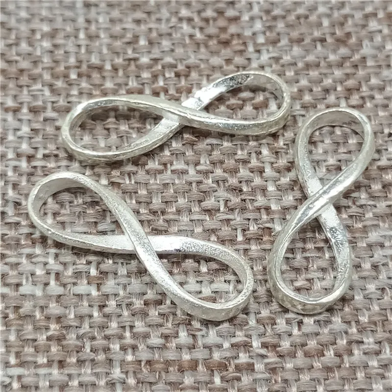4 Pieces of 925 Sterling Silver Small Infinity Connector Charms for Bracelet Necklace