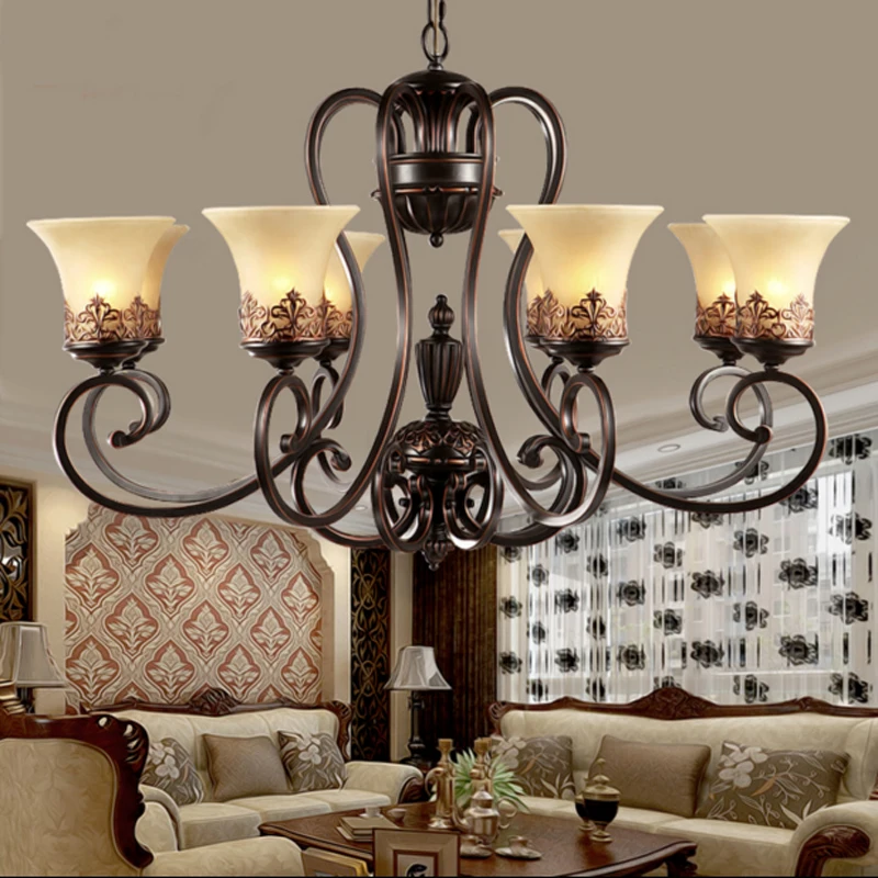 Decorative Chandeliers for Home Conference Room Chandelier Rural Mediterranean Iron Chandelier Retro Lamp Chandeliers Ceiling