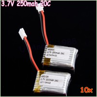 10pcs/lot 3.7v 250mAh 25C Li-po Battery for syma X11C MJX X701 attop YD-928 Udi U830 RC quadcopter