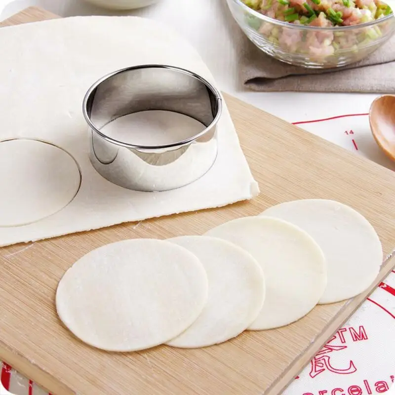 3 Stück runde Ausstechformen aus Edelstahl, zum Ausstechen von Teigblättern für Kuchen und Gebäck, DIY-Backwerkzeug, Küchenhelfer für süße Leckereien. – Detail 4