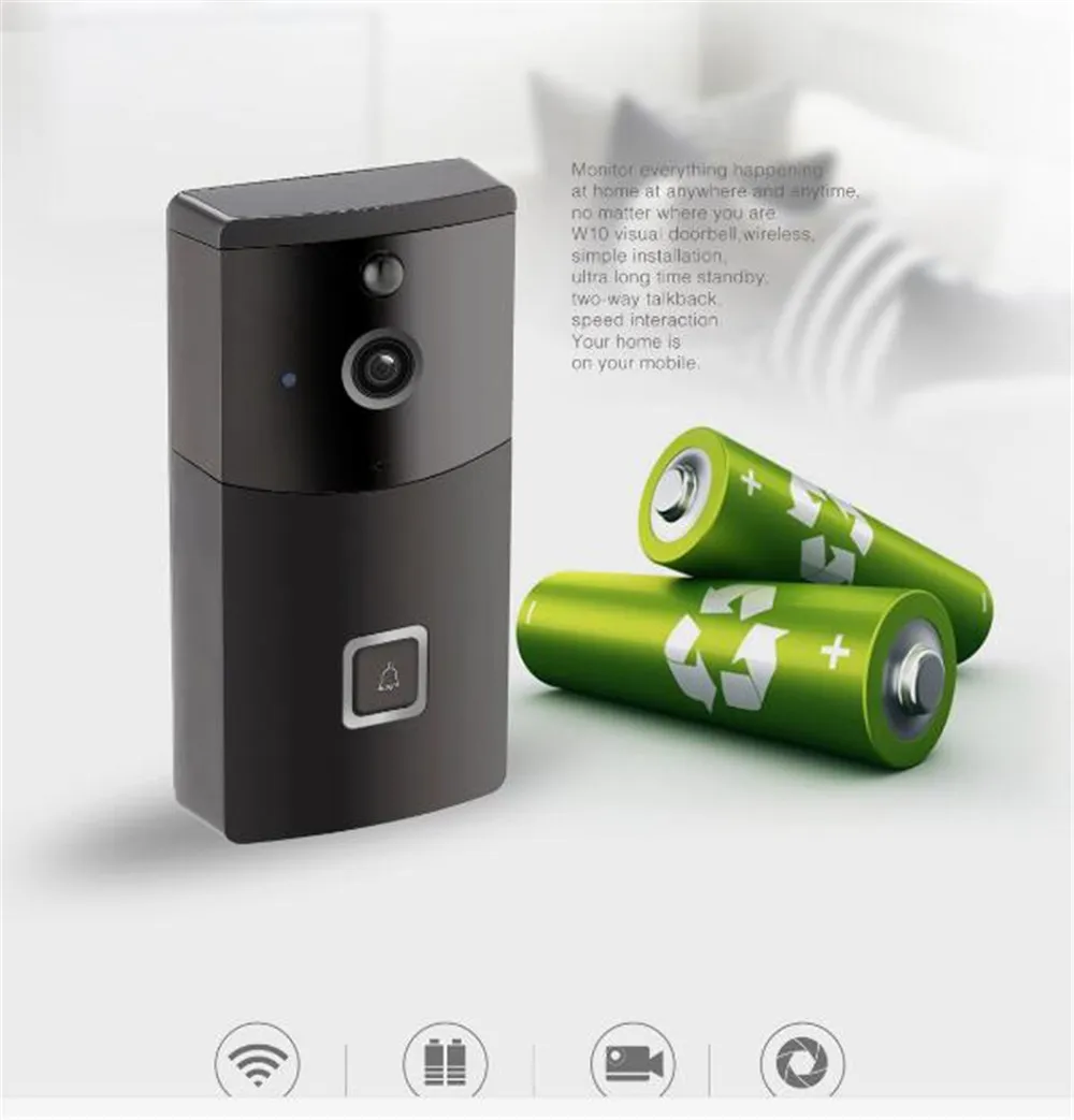 Wireless WIFI 720P Doorbell 166 Degree Wide Angle Video Door Phone