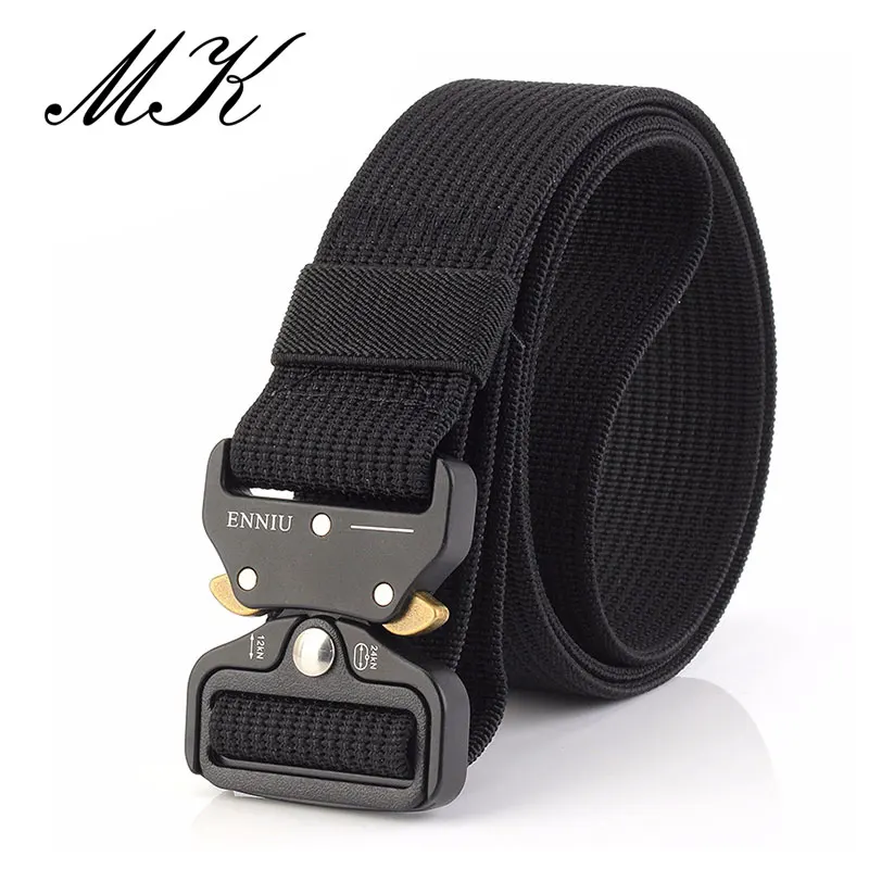 Maikun Nylon Belts for Men Metal Buckle Belt Male Military Tactical Male Belt Men 3.7CM