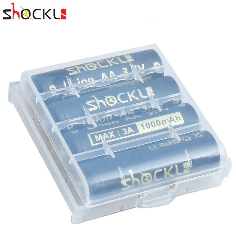 Shockli 14500 1000mAh Rechargeable batteries 3.7V Li-lion Battery  AA Batteries for LED Flashlights Headlamps