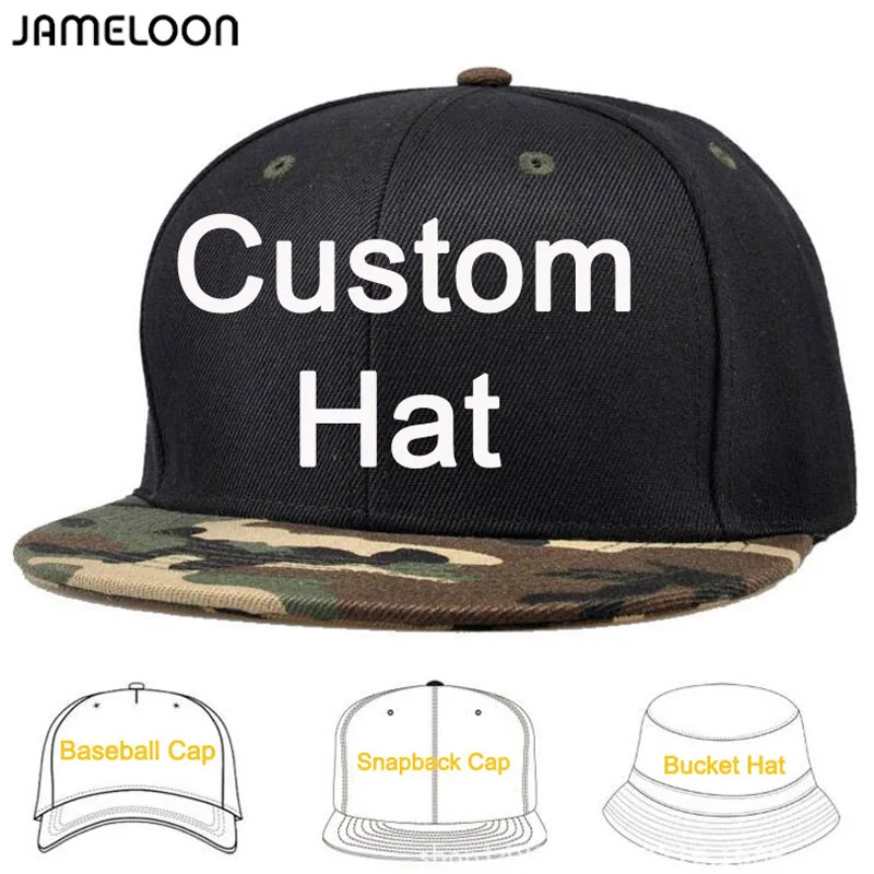 

50PCS/Lot Customize Snapback DIY Made Embroidery Printing Logo Own Design Snap Back Baseball Hats Fashion Cap Mixed Styles Color