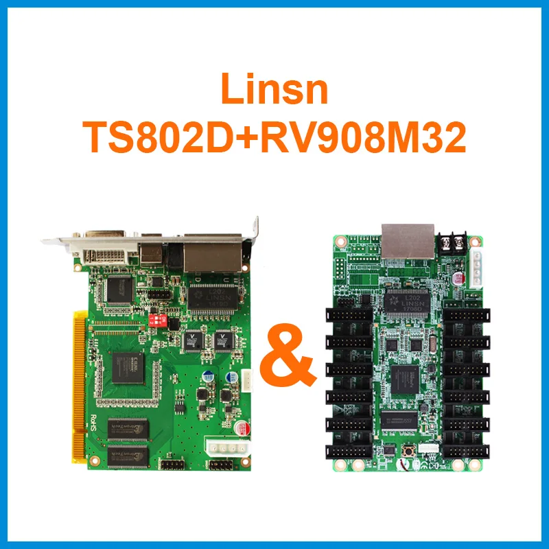 Linsn Sender TS802 TS802D And Linsn Receiving Card RV908M32 For Full Color Video Display Screens Controller Free Shipping
