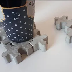 Block Puzzle Coaster Silicone Molds 3D Concrete Tray Mold Fondant Cake Baking Molds Coffee Cup Holder Cement Block Candle Moulds