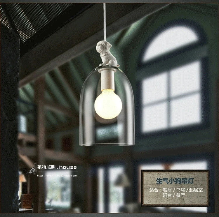 European style minimalist cafe Chinese Vintage leisure bar balcony glass puppy dog clothing shop Pendant Lights LO71108 YM